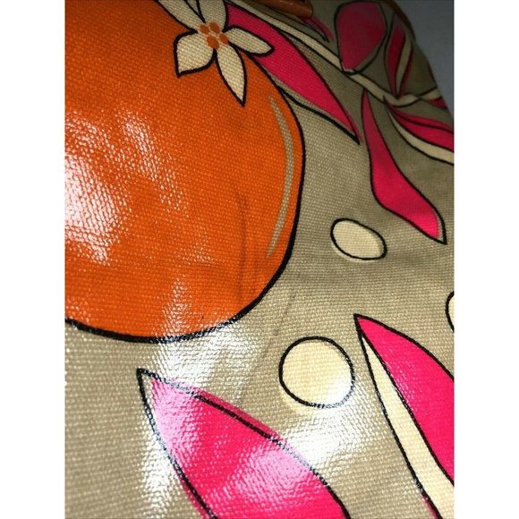 Fossil Multicolor Coated Canvas Orange Fruit Tote Shoulder Bag - Picture 11 of 12
